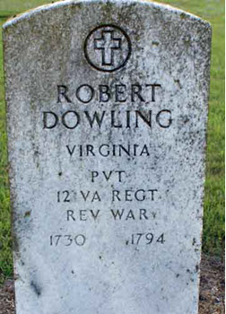 Memorial Stone for Robert Dowling located in Darlington Co. South Carolina